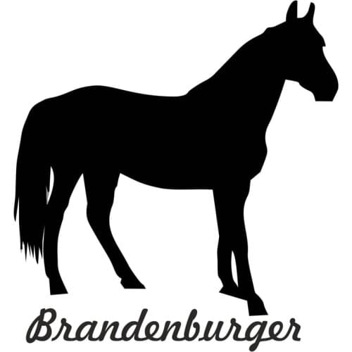 13.8CM*14.8CM Brandenburger Brandenburgian Horse Car Stickers And Decals Motorcycle Car Styling Accessories Black Sliver C8-0206