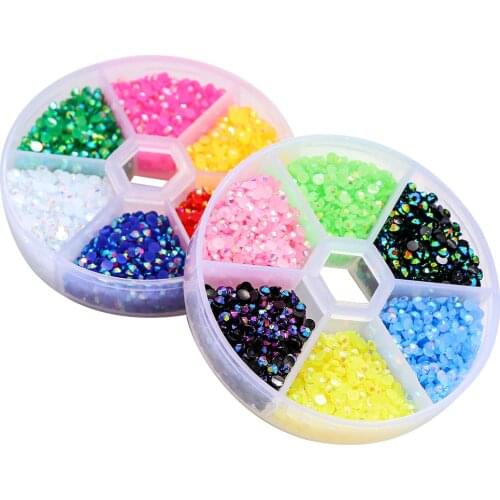 3000pcs 3mm AB Resin Jelly Rhinestone Nail Decoration Non Hotfix Round Flatback Rhinestones Gem For DIY Nail Art Accessories