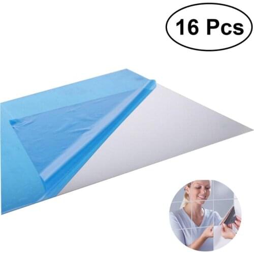 16 pcs 3D Mirror Wall Sticker Mirror Square Decal Wall Mirror Home Decoration DIY Self-adhesive Mirror Removable For Home