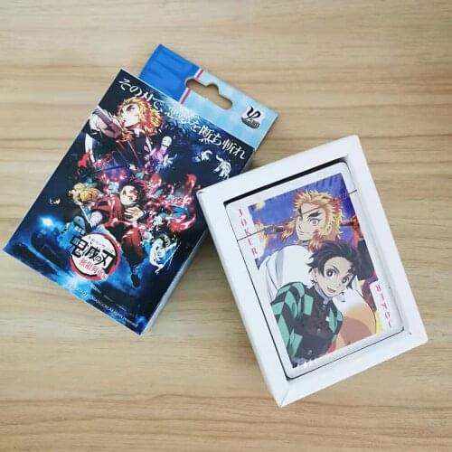 54 Pcs/Set Anime Demon Slayer Kimetsu no Yaiba Poker Cards Paper Playing Card Tanjirou Nezuko Board Game Collection Toy Gift
