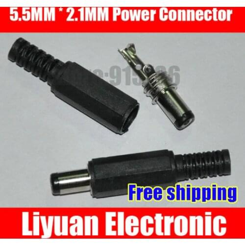 Free shipping DC Plug / Interface / Socket / Jack / 5.5MM * 2.1MM Power Connector / Solder Type (Short)