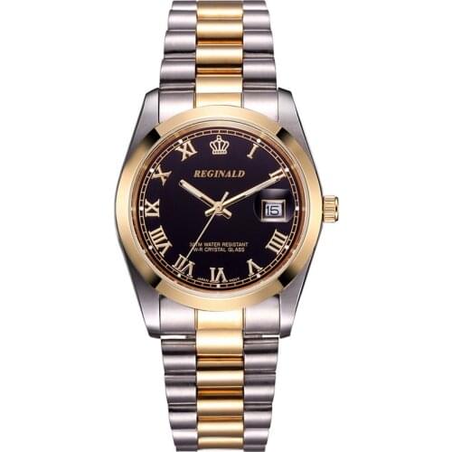 2019 Men Watch Top Brand Luxury Reginald Mens Watches Quartz Full Gold Stainless Steel 30M Waterproof reloj de hombre