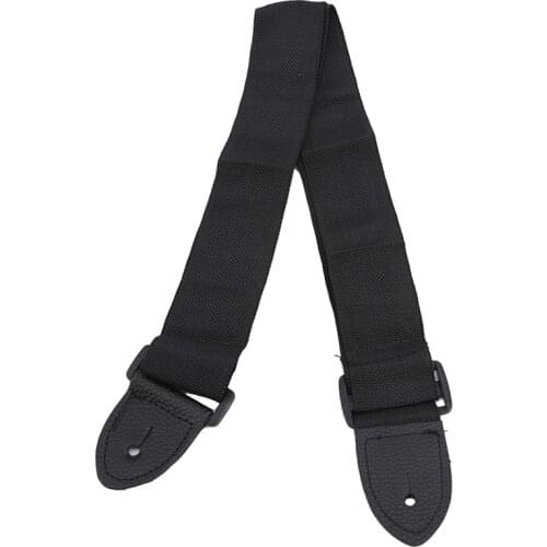 Black High Quality Universal Guitar Strap Adjustable Nylon Guitar Belt With PU Leather Ends For Folk Wooden Classical Guitar