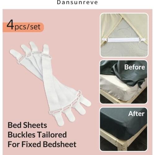 Dansunreve 4pcs/set Non-slip Elastic Bed Sheets Buckles Tailored For Fixed Bedsheet Clips for bed sheet 2020