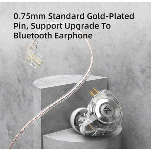 Kz EDXpro Dynamic Hifi Headphones In-ear Sports Headphones Wired Earbuds Volume Control for Adults Men Women Small Ears
