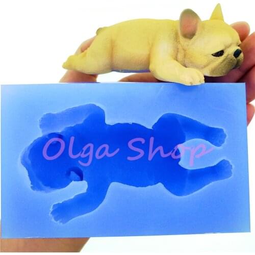 DYL815 3D Bulldog Silicone Mold Fondant Cake Decoration Candy Chocolate Making Resin Clay Craft Soap Candle Ice Cream FOOD SAFE