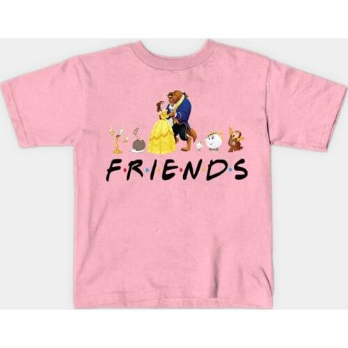 Beauty and Beast Friends T Shirt Movie Inspired Belle Tshirt Family Vacation Shirt Kids Clothes Cute Cartoon Girls Children Tees