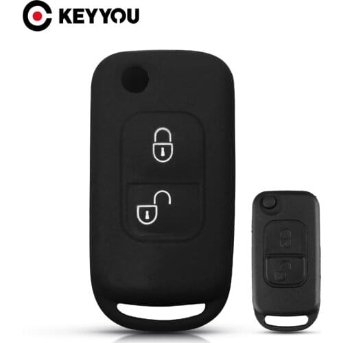 KEYYOU 10x Silicone Car Key Case For Mercedes Benz A C E S Class ML320 ML430 ML55 AMG 300SL W168 W202 W203 W208 W210 500SEC