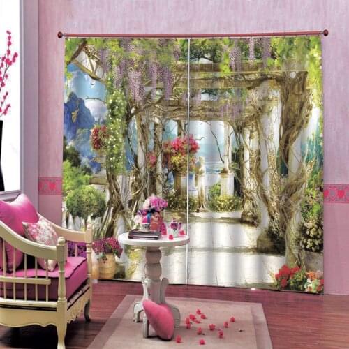Beautiful Photo Curtains roman corridor Curtains For Living Room Bedroom Modern Fashion Girls Room Curtain Drapes