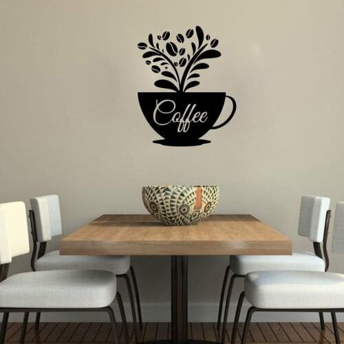 Colorful Coffee Wall Sticker Home Decoration Accessories Kids Room Nature Decor Background Wall Art Decal Drop Shipping