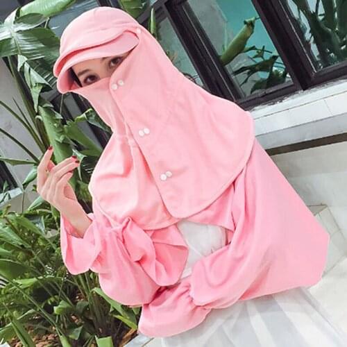 Summer Ladies 360 Degree Sun Protection Visor Face Protection Neck Shawl Clothing Sleeve Suit Suit Female Mountaineering Hat