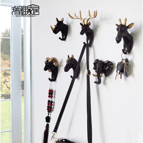 Deer Antlers Wall Coat Rack For Clothes Animal Wall Hanging Hook Self Adhesive Display Racks Key Hanger Wall Horns Hangers