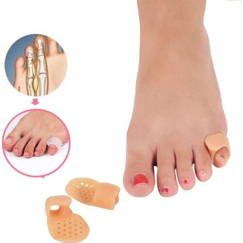 New 1 Pair Resuable Silicone Foot Finger Toe Separator Little Toe Thumb Valgus Protector Bunion Adjuster Guard Feet Care Tools