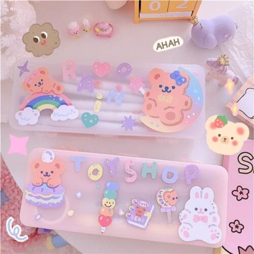 New cute Korean Creative Students Pencil Box Storage Pencil Case Dull Polish Stationery Pencil Case Student Gift