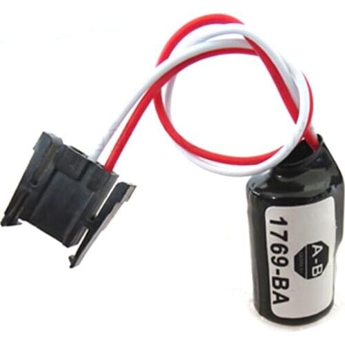 Original Allen Bradley AB A-B 1769-BA 3V 1000mAh CNC PLC Lithium Battery with Plug for Replace Allen Bradley SLC500 3V Battery
