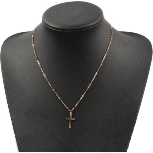 Women Sliver Gold Cross Pendant Necklace Choker Fashion Jewelry Collier Femme Colgantes Mujer Moda Bijoux Chain Necklaces