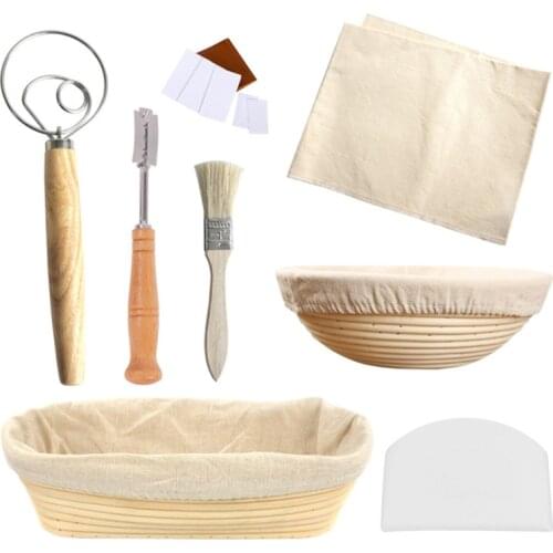 Wicker Bread Fermentation Basket Natural ROUND / Oval Wicker Basket for french Bread Dough Rattan DIY Tool Home Bakers