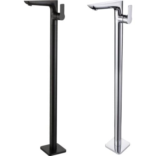 Bathtub Floor Standing Faucet Brass Bathroom Bathtub Mixer Faucet Black Bath Free Stand Faucets Bathtube Faucets Tub Taps Set