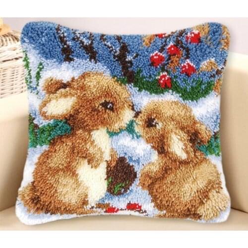 Pulaqi Forest Style Foamiran for Needlework Latch Hook Rug Kits Embroidery Latch Hook Cushion Latch Hook Pillows Sets Mats DIY F