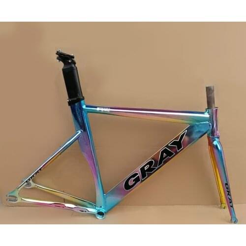 GRAY Mirage 700c 6061-T6 Aluminum Fixed Gear Frame 48/52/55cm Muscle Sensation High Quality Fixie Frameset Include Seatpost
