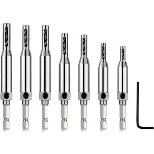 Self-Centering Hinge Drill Bits Home Use Door Window Hole Open Puncher Tool Sets