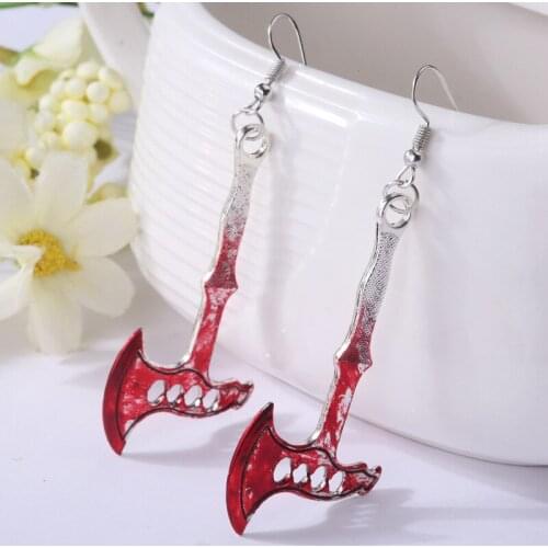 Halloween Knife Earrings Gothic Exaggerated Funny Cosplay Scissors Drop Earrings For Women Men Punk Party Jewelry Hippop Brincos