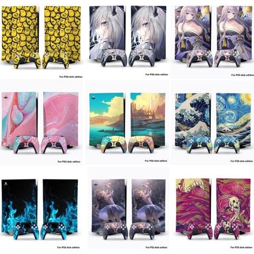 For PS5 Skin Sticker Classic Game Stickers Skin Decal Cover Case For PlayStation 5 disk Edition Console and PS5 2 Controllers
