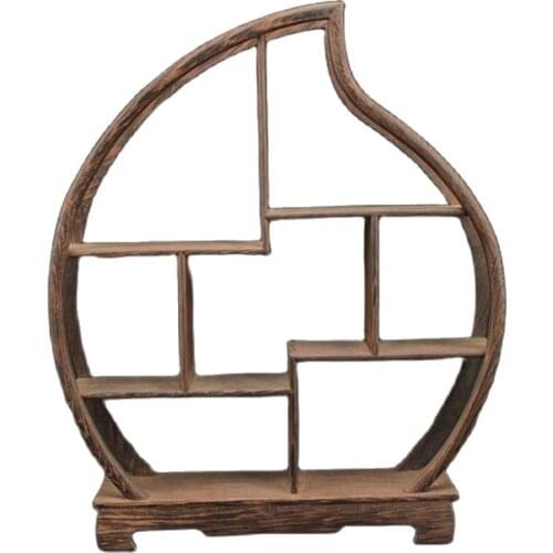 FINE BIG OLD ROSE WOOD CARVED PEACH SHAPE STAND SHELF FOR STATUE SNUFF BOTTLE