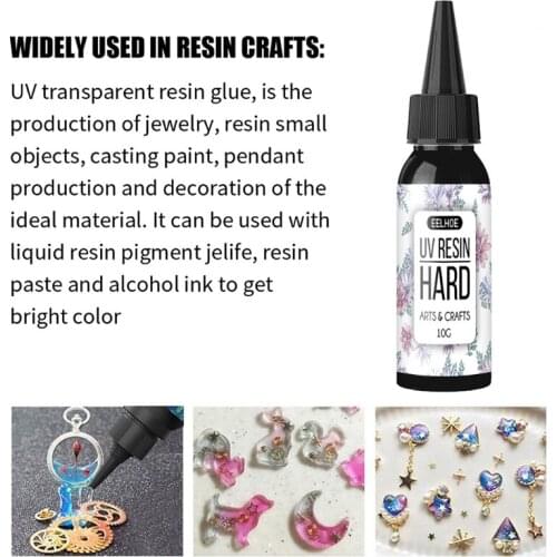 10ml 20ml 30ml 50ml 100ml 200ml UV Resin Hard Type Crystal Clear Glue Ultraviolet Curing Epoxy Crafts Jewelry Making DIY