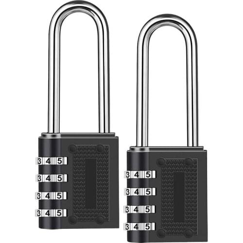2 Pack Outdoor Combination Padlock Long Shackle Lock 6.5cm Shackle Waterproof 4 Digit Resettable Combination Lock