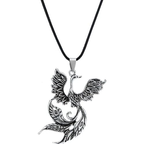 Vintage Pendant Phoenix Fire Bird Necklace Firebird Pendant Jewelry Angel Wing Necklace Phoenix Bird Pendant Punk Style