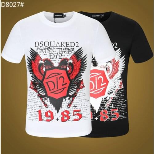 High Quality DSQUARED2 Mens T-shirt Cotton Solid Color t shirt Men Causal O-neck Basic Tshirt Male Classical Tops