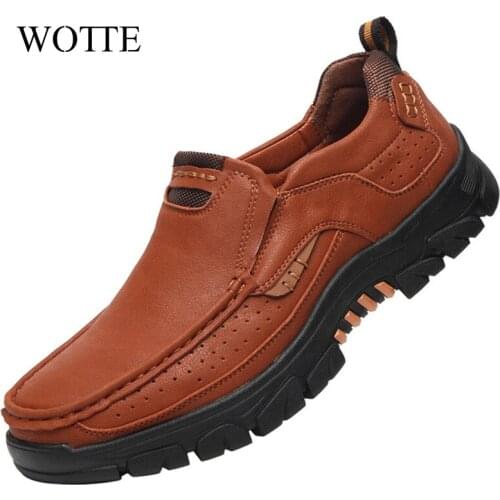 Мужские кожаные кроссовки WOTTE China At AliExpress