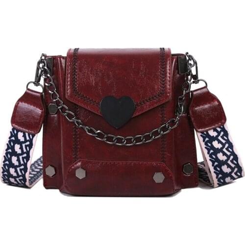 Women Pu Leather New Fashion Single Shoulder Small Square Bag Versatile Texture Crossbody Bag Wide Shoulder Strap Chain Package