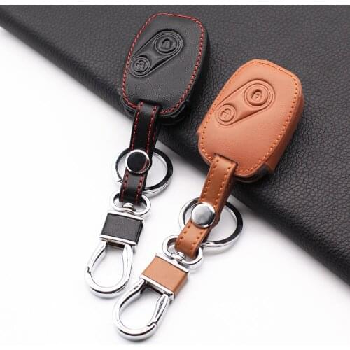 100% Leather Car Key Carrying Case Covers For Honda Accord Civic CRV Pilot 2 Buttons Remote Control Car Key Accessories