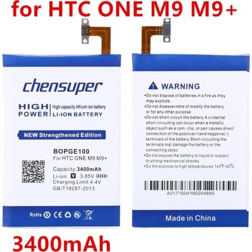 100% Original chensuper 3400mAh BOPGE100 B0PGE100 for HTC ONE M9 Battery M9+ M9W One M9 Plus M9pt Hima Ultra 0PJA10 0PJA13