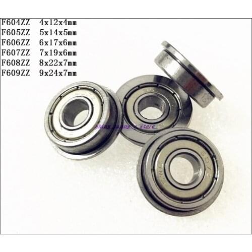 15-30pcs/Lot F604ZZ , F605ZZ , F606ZZ , F607ZZ , F608ZZ , F609ZZ Flange Bearing Deep Groove Ball Radial Ball Bearing Brand New
