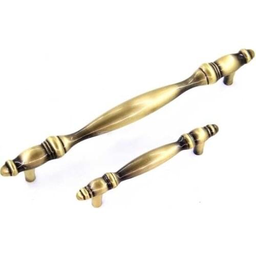 1x Vintage Bronze Bathroom Bedroon Cabinet Pulls Wardrobe door Handles Drawer Pulls Antique Bamboo shape furniture Hardware