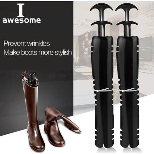 2 Pcs 1 Pair Black Practical Rack Support Supporter Long Boots Shaper Stretcher Creative Home Boots Stand Holder Storage Hanger