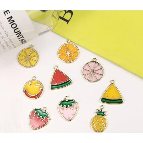 6pcs 2020 Wholesale Fun Strawberry Watermelon Lemon Pendant Fashion Cute Fruit Pineapple Earrings For Woman Jewelry Accessories
