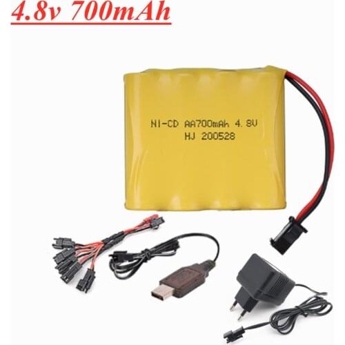 NI-CD 700mAh 4.8v Rechargeable Battery 4* AA 4.8V Battery Pack + USB Charger Set For Rc toys Cars Tanks Robots Boats Guns Parts