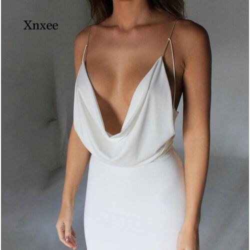Satin Women Strap Midi Dress Stacked Backless Bodycon Sexy Streetwear Party Elegant 2021 Summer Festival Club Dresses Clothing