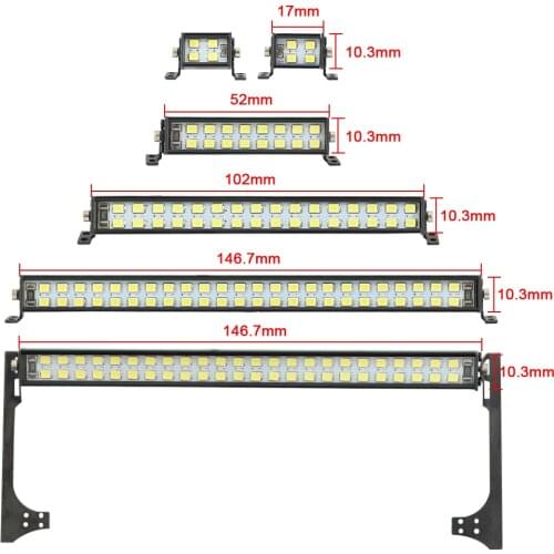RC Car Super Bright LED Light Bar Roof Lamp CH3 Control for 1/10 RC Crawler Axial Capra SCX10 II 90046 RGT EX86100 TRX6 TRX4 D90