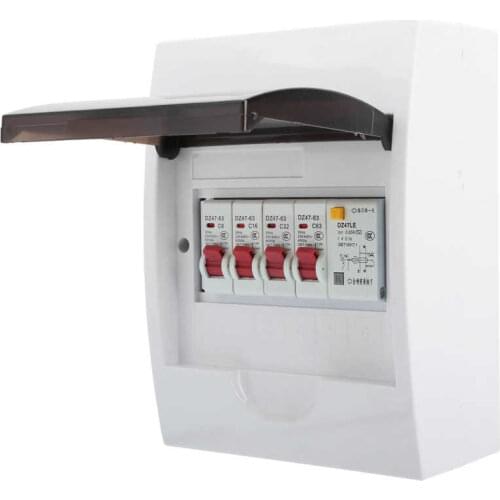 3 Way Fuse Box Car Circuit Breaker for 63A 30mA RCD+3MCB(6A+16A+32A) Power Supply Consumer Unit 230/400V Residual Circuit