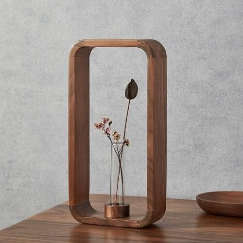 Chinese Style Decorative Wooden Vases Minimalist Art Creative Vase High Quality Living Room Jarrones Room Decoration EJ50FV