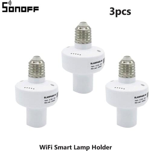 3pcs New Sonoff E27 WiFi light bulbs holder Slampher RF433MHz APP Wireless Control Light Holder For Home Autoamtion IOS Android