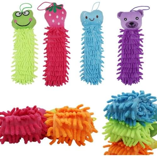 Baby Nursery Hand Towels Baby Soft Plush Infant baby Cartoon Animal Wipe Hanging Bathing Towel For Children Bathroom 10% off