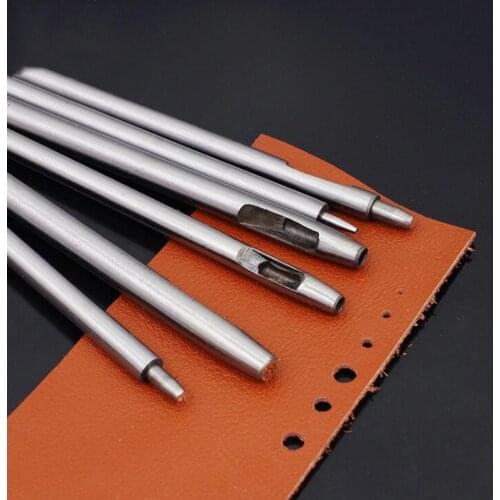10pcs/set DIY Handmade Belt Punching Leather Hole Punch Hollow Drilling Tools Leather Handicraft Puncher Set Leather Tool