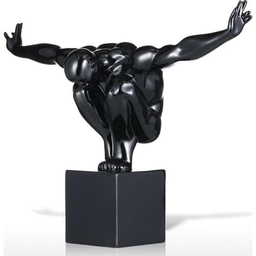 DIVER RESIN FIGURINE DAVID DIVING STATUE ATHLETIC HUMAN BODY ART SCULPTURE RESIN ART&CRAFT HOME DECORATION 16 INCHES