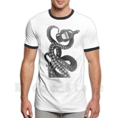 Kraken T Shirt Men Cotton Cotton S-6Xl Kraken Squid Octopus Ship Pirates Pirate Jolly Roger Tentacles Sea Ocean Water Lake